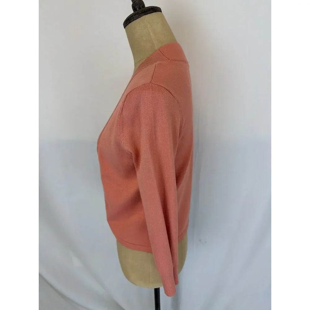 NWT Soya Concept Terra Cotta / Salmon Cropped Cardigan Sweater Size XXL #0514